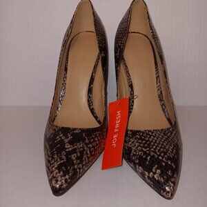 JOE FRESH SNAKE PRINT HEELS